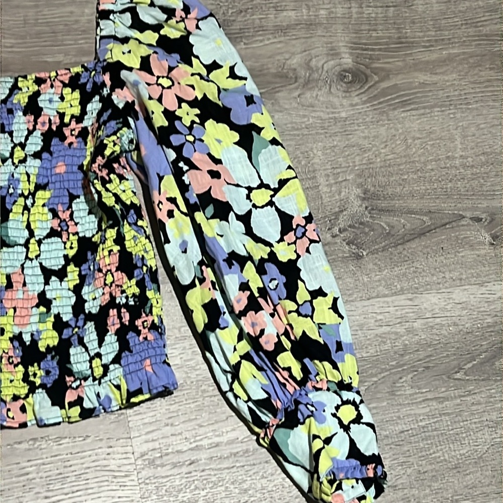 Free People Ariana Smocked Floral Blouse - Picture 6 of 15
